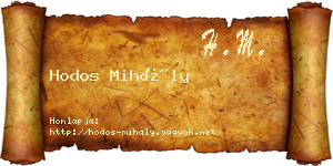 Hodos Mihály névjegykártya