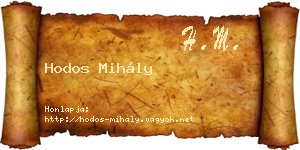 Hodos Mihály névjegykártya